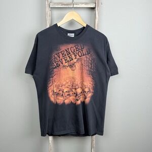 Vintage Avenged Sevenfold Black Skull Band Music T Shirt size Large